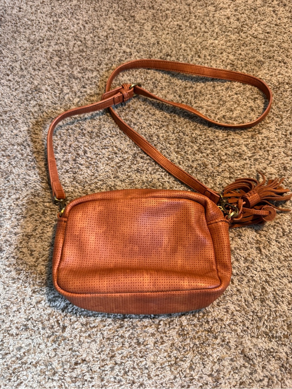 Anthropologie Norie Perforated Faux-Suede Shoulder Bag